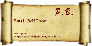 Paul Bíbor névjegykártya